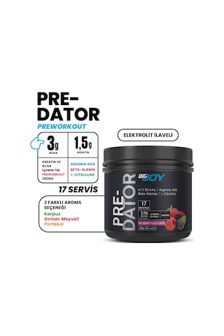 Pre-workout Predator Orman Meyveleri 17 Servis 289 Gr -advanced Blend Preworkout Aromasız