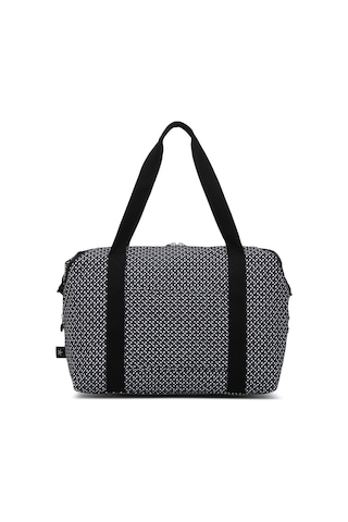 Smart Bags Orta Boy Su Geçirmez Extra Hafif Krınkıl Kumaş El Valizi Ve Spor Çantası Siyah/beyaz