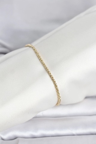 Cm 14k Gold Renk Burgulu Zincir Model Kadın Bileklik Çok Renkli