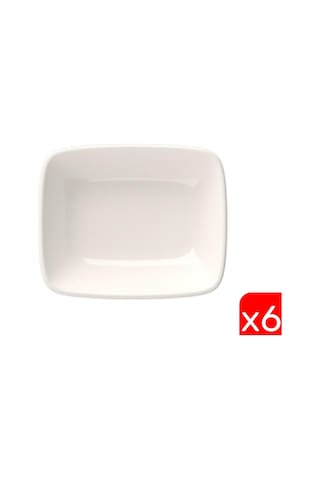 Tabak Evi Porselen Quadro Dikdörtgen Kayık Tabak 12x8,50cm 6 Lı Çok Renkli