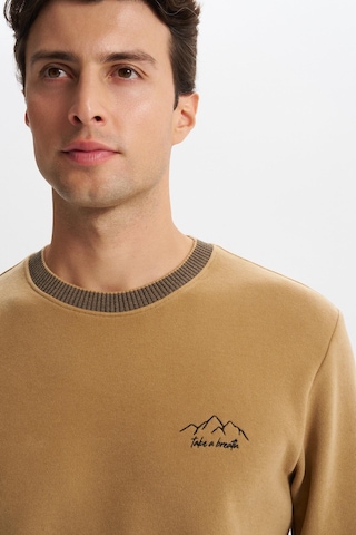 Ar-ma Erkek Regular Fit Örme Selanik Sweatshirt %65 Pamuk %35 Polyester, Karbon Fırçalı, Basic Bisiklet Yaka K30124698902 Kahverengi-k5 Acı Kahverengi
