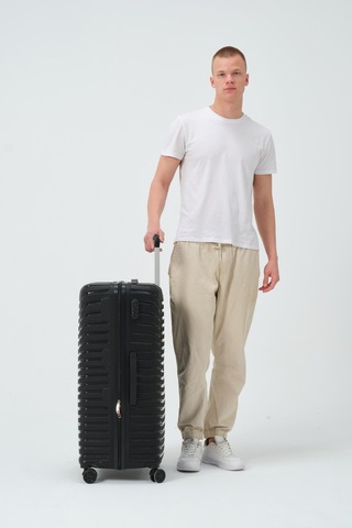 Keo-plus Siyah Büyük Boy Silikon Kırılmaz Pp Valiz Siyah