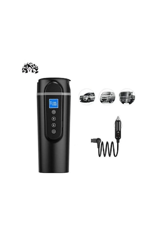 Novahub 304 Paslanmaz 420ml 12v/24v Araç İçi Isıtıcı Termos Siyah Mkb173 Kahve Siyah
