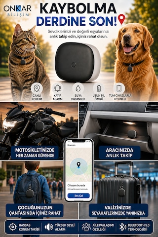 Okam Tag Apple iOS  & Android Uyumlu Airtag Akıllı Gps  Siyah 1