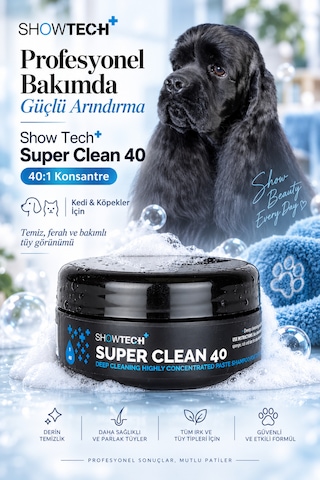 Showtech Super Clean 40 Derin Temizleyici Ve Arındırıcı Kedi Köpek Şampuanı 100 Ml
