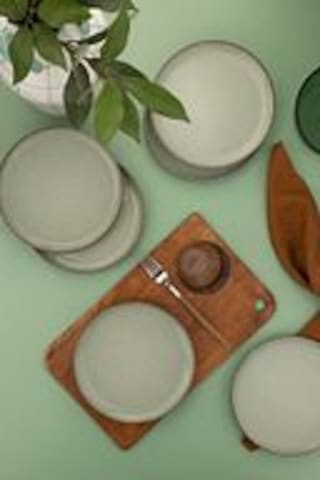 Moderna 6 Parça 19 Cm Düz Tabak Yeşil