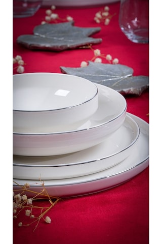 Heda Porselen Rüya Platin Yaldız 24 Parça 6 Kişilik Porselen Yemek Takımı