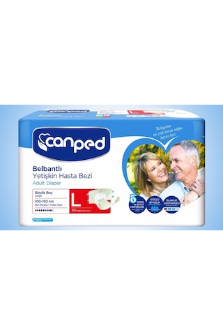 Canped Belbantlı Polietilen Yetişkin Hasta Bezi L 2 x 30'Lu
