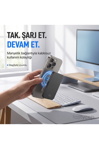 Buradabulabilirsin Snp-3020 Magsafe Powerbank 5000mah Slim 22.5w Hızlı Şarj Led Ekran İnce Powerbank Şarj Cihazı Bbz Çok Renkli