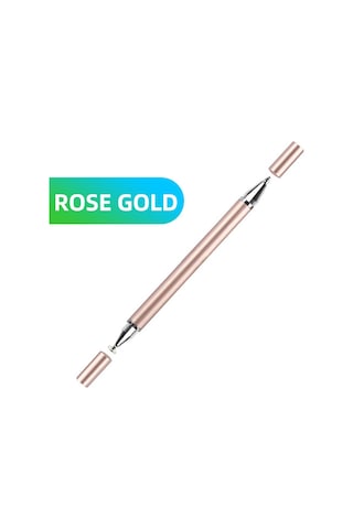 Fonken Evrensel 2 In 1 Android - iOS - iPad Uyumlu Stylus Çizim Kalemi Rose Gold