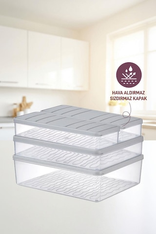Selka Home 4'lü Set Nora Organizer Buzdolabı Buzluk Düzenleyici Saklama Kabı( 1 Ad. 4 Lt. 1 Ad. 2,25 Lt. 2 Ad. 1 Lt. )