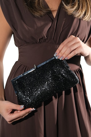 Luvishoes 752 Siyah Glitter Kadın Abiye Çanta