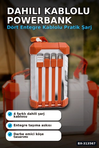Bay Dahili Kablolu 60000mah Powerbank 22.5w Hızlı Şarj Type-c Usb Çıkışlı Dijital Göstergeli Bx-313567 Najmaddi Standart