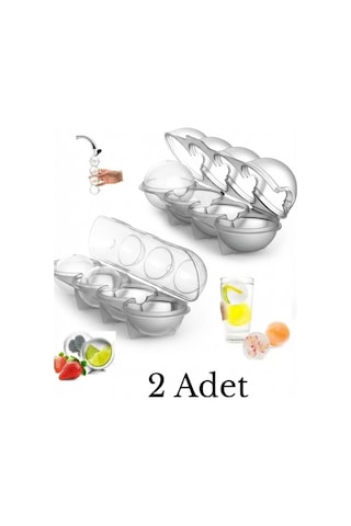 Mucit Home Küre Buz Top Kalıbı Küre Buz Topu Kalıbı 2 Adet Yuvarlak Içecek Buz Topu Dondurucu Şeffaf