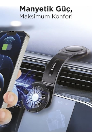 Torima Jx-057 Siyah Güçlü Manyetik 360 Dönebilen, Esnek, Yapışkan Tabanlı, Sarsıntı Önleyici Araç İçi Telefon Tutucu Siyah
