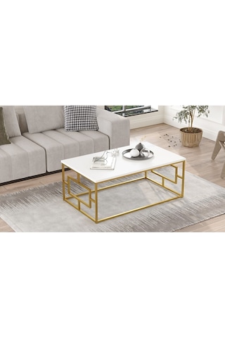 Atlantis Gold Metal Orta Sehpa Beyaz Atl12-w Beyaz