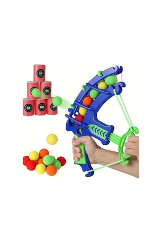 Hightower Yeşil Renkli Büyük Yay Ve Ok Oyuncak Eva Top Fırlatıcı İç Ve Dış Mekan Oyun