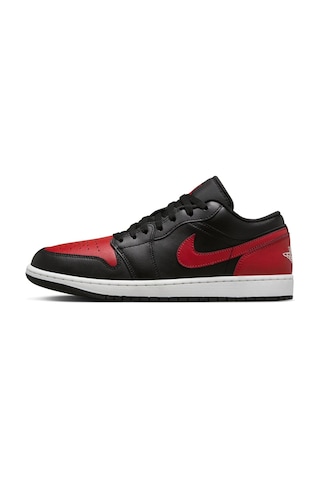 Nike Air Jordan 1 Low Leather Sneaker Hakiki Deri Unisex Günlük Spor Ayakkabı Siyah-kırmızı Siyah - Kırmızı