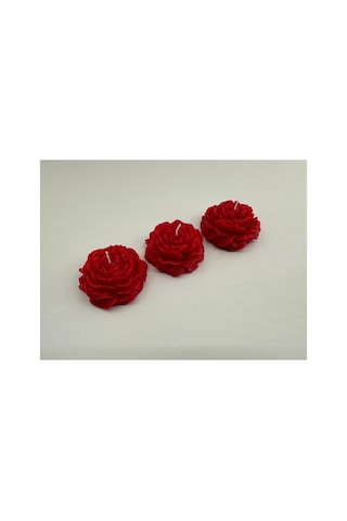 Suda Yüzen 3'lü Şakayık Mum Kırmızı Söz,nişan,düğün,hediye Kırmızı