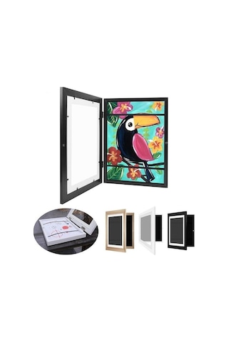 Novahub Bej 3-1 Adet Manyetik Çocuk Sanat Çerçevesi, Değiştirilebilir Fotoğraf Depolama, Çocuklar İçin Sanat Sergisi Ekran, Ev Ve Ofis Dekorasyonu