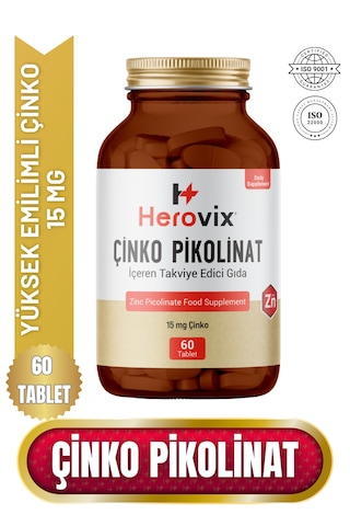 Çinko Pikolinat 60 Tablet 15 Mg