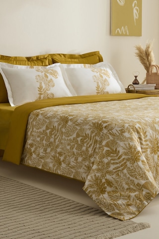Karaca Home Orla %100 Pamuk Tek Kişilik Nevresim Takımı Sarı Sarı
