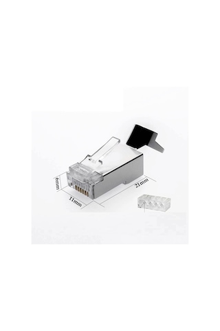 10 Adet Cat7 Konnektör Rj45 Cat 7 Jak 2 Parça Metal Korumalı