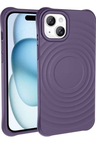 Apple Uyumlu iPhone 14 Plus M-safe Şarj Özellikli Airbagli Mat Görünümlü Zore Hepi Kapak Mavi Açık
