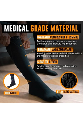 - Kadınlar Ve Erkekler İçin Sıkıştırma Çorapları - 8-15 Mmhg Diz Yüksek, Tıbbi Sınıf Desteği - Spor, Seyahat, Hemşire, 1 Çift Altın