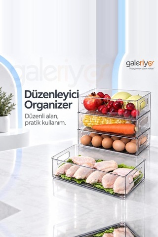 Blackstar Dolap İçi, Buzdolabı Düzenleyici, Banyo Ve Mutfak Organizer Şeffaf 3 Adet