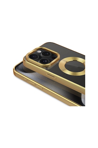 Apple Uyumlu iPhone 15 Pro Max Kılıf Tek Kamera Çerçeveli Logo Gösteren Zore Omega Kapak Lacivert