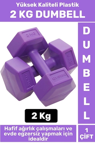 Premium Yüksek Kaliteli Plastik Egzersiz Pilates Isınma Ev Hafif Ağırlık Antrenman 2 X 2 Kg Dambıl