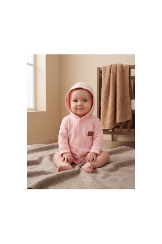 Minory Baby - %100 Pamuk Hırka Waffle Kumaş Pembe Pembe Minory Baby - %100 Pamuk Hırka Waffle Kumaş Pembe Pembe