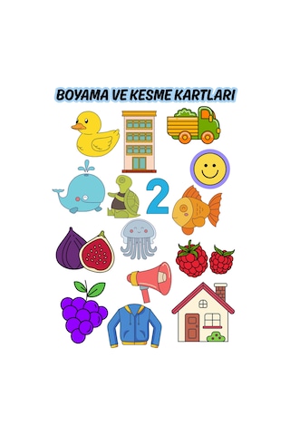 100lü Boyama Sayfaları Ve Kesme Çalışması Kartları 145x105 Mm