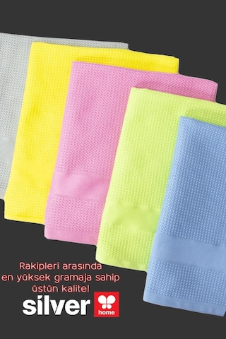 Silver Home Mikrofiber Dekoratif Renkli Cam Bezi Pk : 5 Adet Bez 42 68 Cm Boyutlarında Çok Renkli