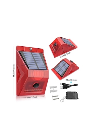 Ayt Powermaster Pm-26957 Mikrofonlu Sesli Hayvan Kovucu Alarm Cihazı Solar Güneş Enerjili Panelli Vahşi Hayvan Kovacağı