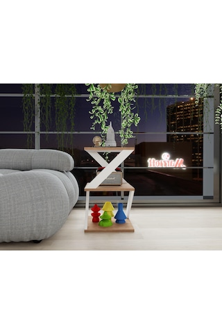 Bubon Yan Sehpa Marbellakiraz-beyaz Renk