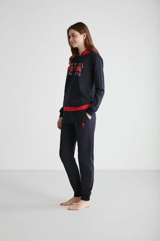 U.S. Polo Assn. - Kadın Lacivert Kapşonlu Pijama Takımı 16945