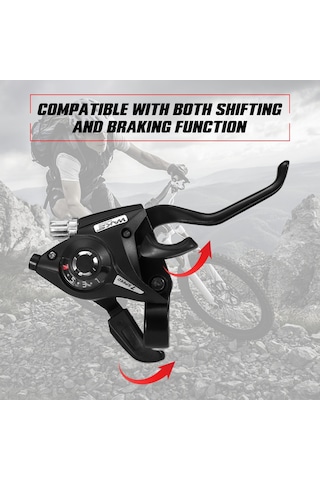 Teltree Alüminyum Alloy Bisiklet Vites Kontrolü Seti - Sol 3 Vites Sağ 7 Vites, Kesin Vites Değişimi, Şeffaf Gösterge, Dayanıklı