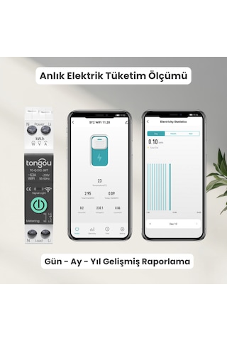 63 Amper Wifi Akıllı Sigorta - Güç Ölçüm Özellikli Tuya Uyumlu