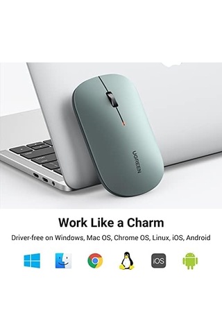 Kablosuz Fare, 2,4 Ghz Usb Bağlantısı, Maks. 4000 Dpi, 18 Ay Pil Ömrü. Pc, Mac, Dizüstü Bilgisayar, Windows 11, 10, 8.1, 7, Macos, Linux Ile Uyumlu Yeşil