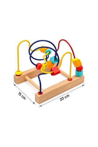 Montessori Eğitici Ahşap Boncuk Dizme Ve Tel Labirent Koordinasyon Geliştirici Eğitici Oyuncak