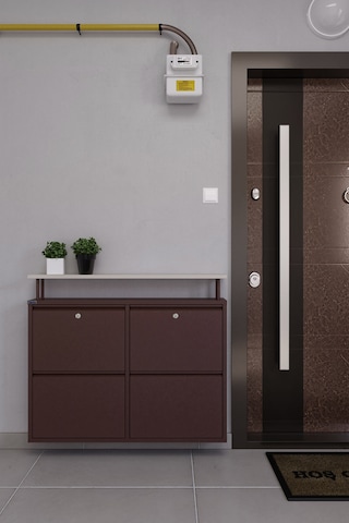 Ceha Kilitli Tablalı 4'lü Metal Ayakkabılık - Kahverengi K.AYK-2.4/J/P 8317/KL