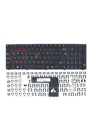 Casper Uyumlu Nirvana C300, C500, C510 V150062jk Notebook Klavye Siyah Tr V2