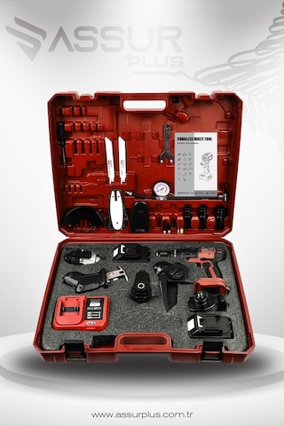 Assur Asr1031 21v Çift Akü 6 Başlıklı Set Kırmızı