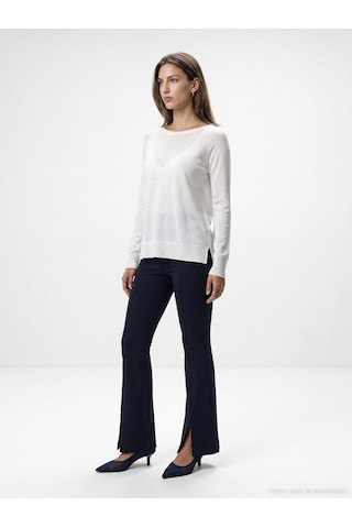 Dilvin 73037 Fermuar Detaylı Flare Pantalon-k.lacivert
