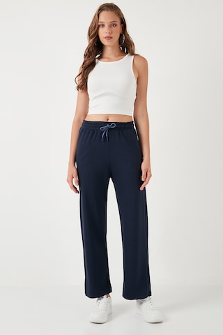 Lela Streç Bol Paça Regular Fit Oysho Kumaş Bayan Eşofman Altı 5865881 Lacivert