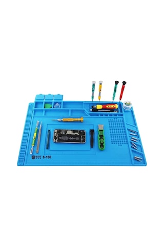 Isıya Dayanıklı Silikon Tamir Onarım Lehim Matı Pedi Magnetli-antistatik 45x30 Cm , Tamir Matı