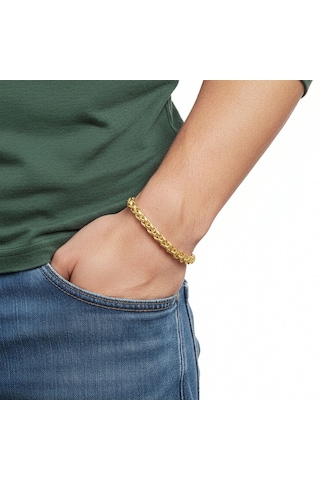 Premium Hasır Örgü Çelik Zincir Bileklik 6mm 3183czb2d7 - 20 Cm Gümüş