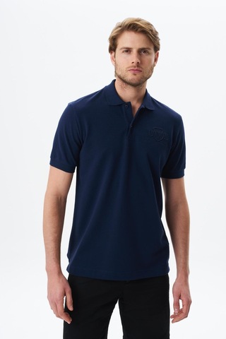 AR-MA Arma Erkek Yazı Baskılı Regular Fit % 100 Pamuk Pike Polo Yaka Tişört Y29374355602 Lacivert